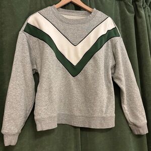 Gray and Green Women's Sweatshirt